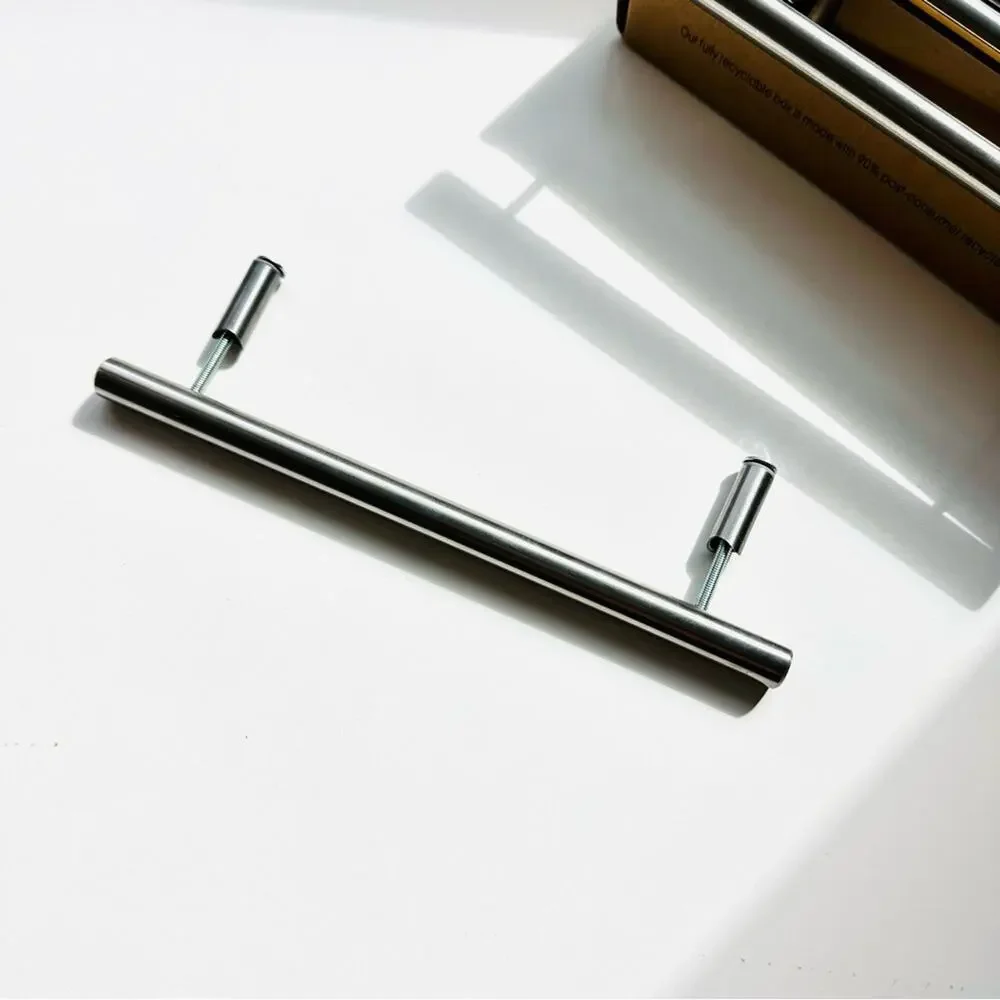 10 Brushed Silver Stainless Steel Cabinet Drawer Pulls Handles T Bar Hardware